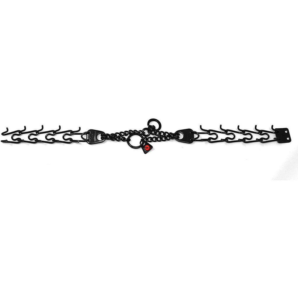 Black Stainless Steel Prong Dog Training Collar with Swivel D585