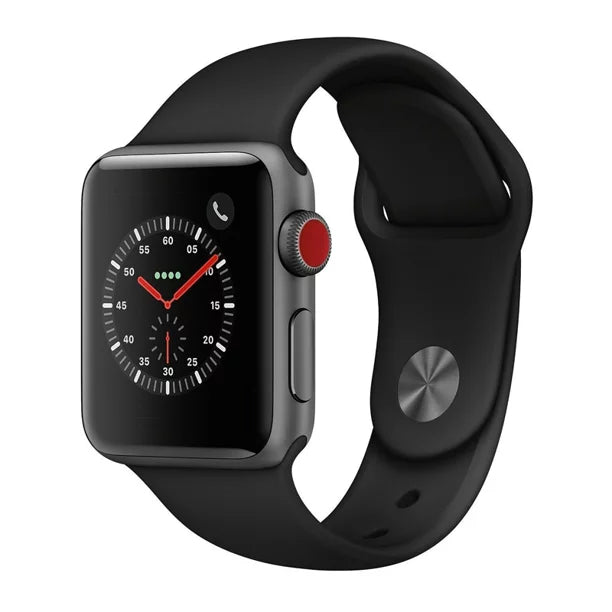 Apple Watch Series 3 38mm Space Gray Aluminum Case with Black Sport Band (GPS + Cellular LTE) U644425