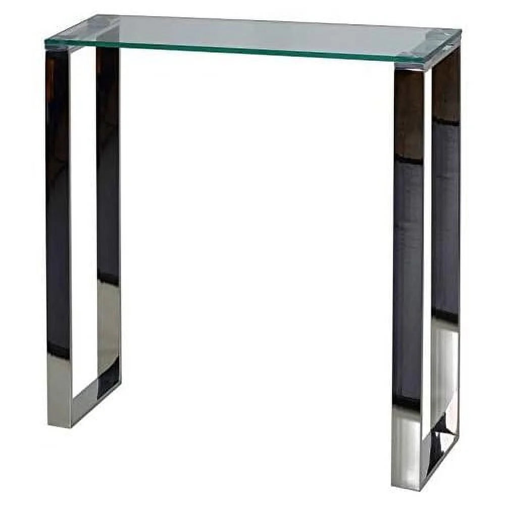 Small Glass and Stainless Steel Console Table W172