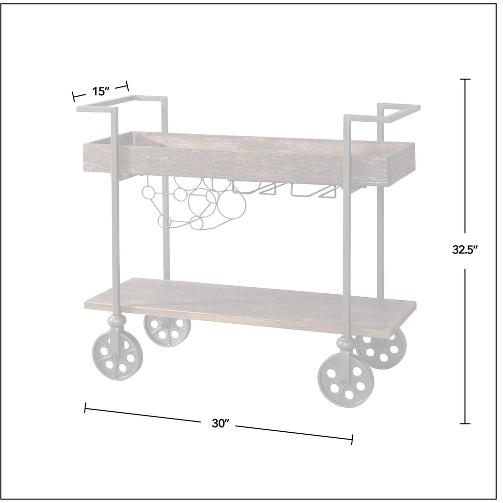 Black Industrial Farmhouse Bar Cart W376