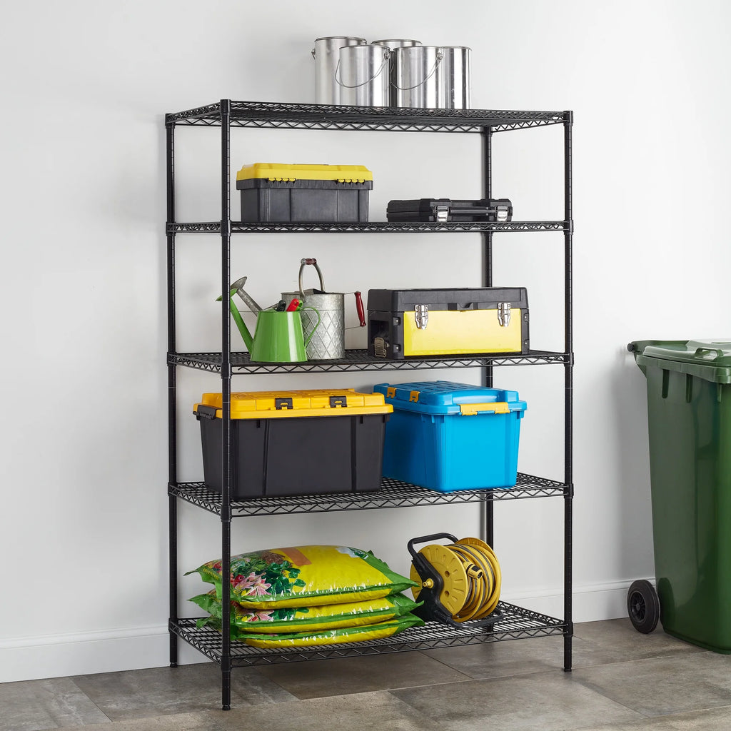 Steel 5-Tier Storage Shelf Unit Black X400748