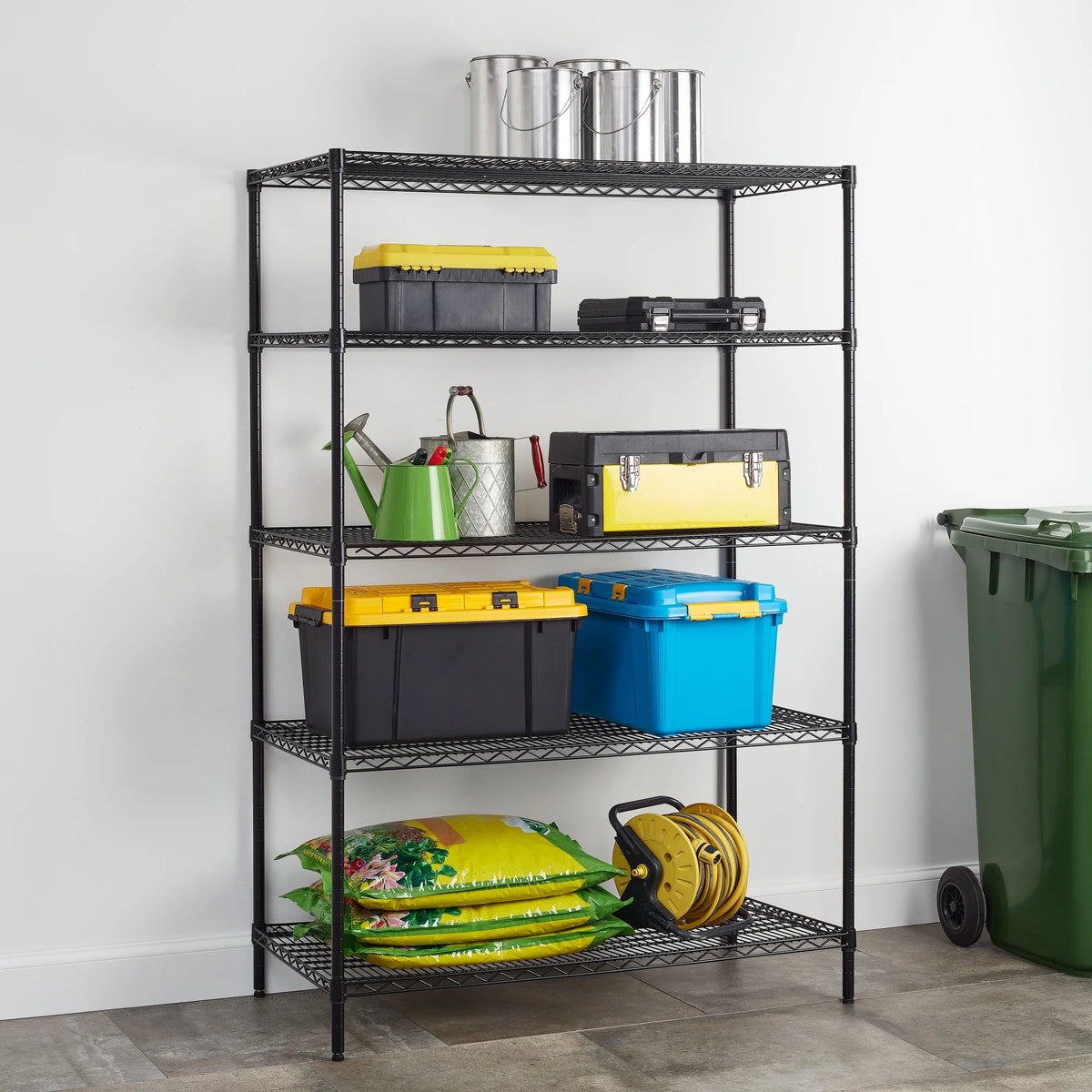 Steel 5-Tier Storage Shelf Unit Black X400748