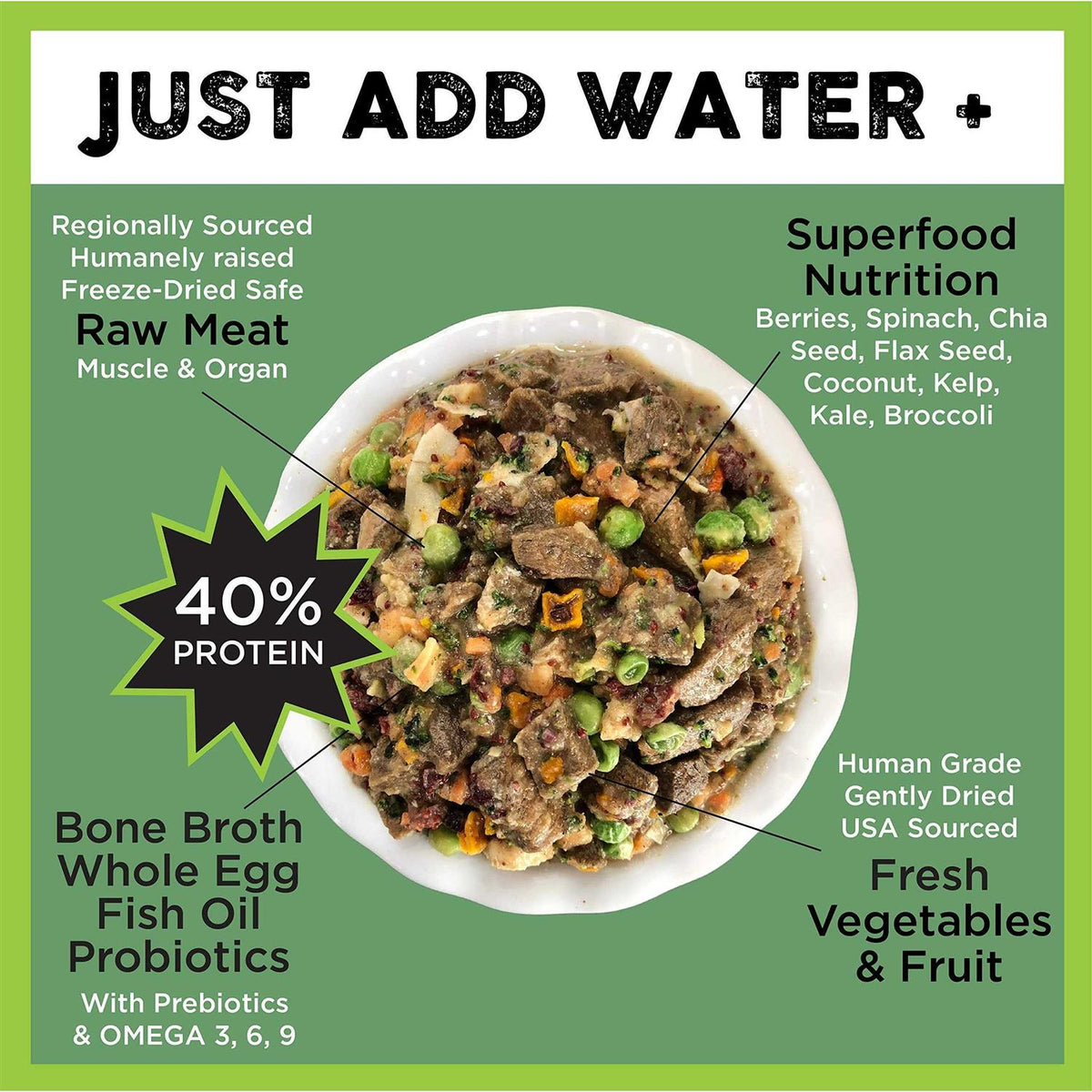 Freeze-Dried Raw Whole Food Meal Makes 18 Lbs Fresh Raw Food Q896