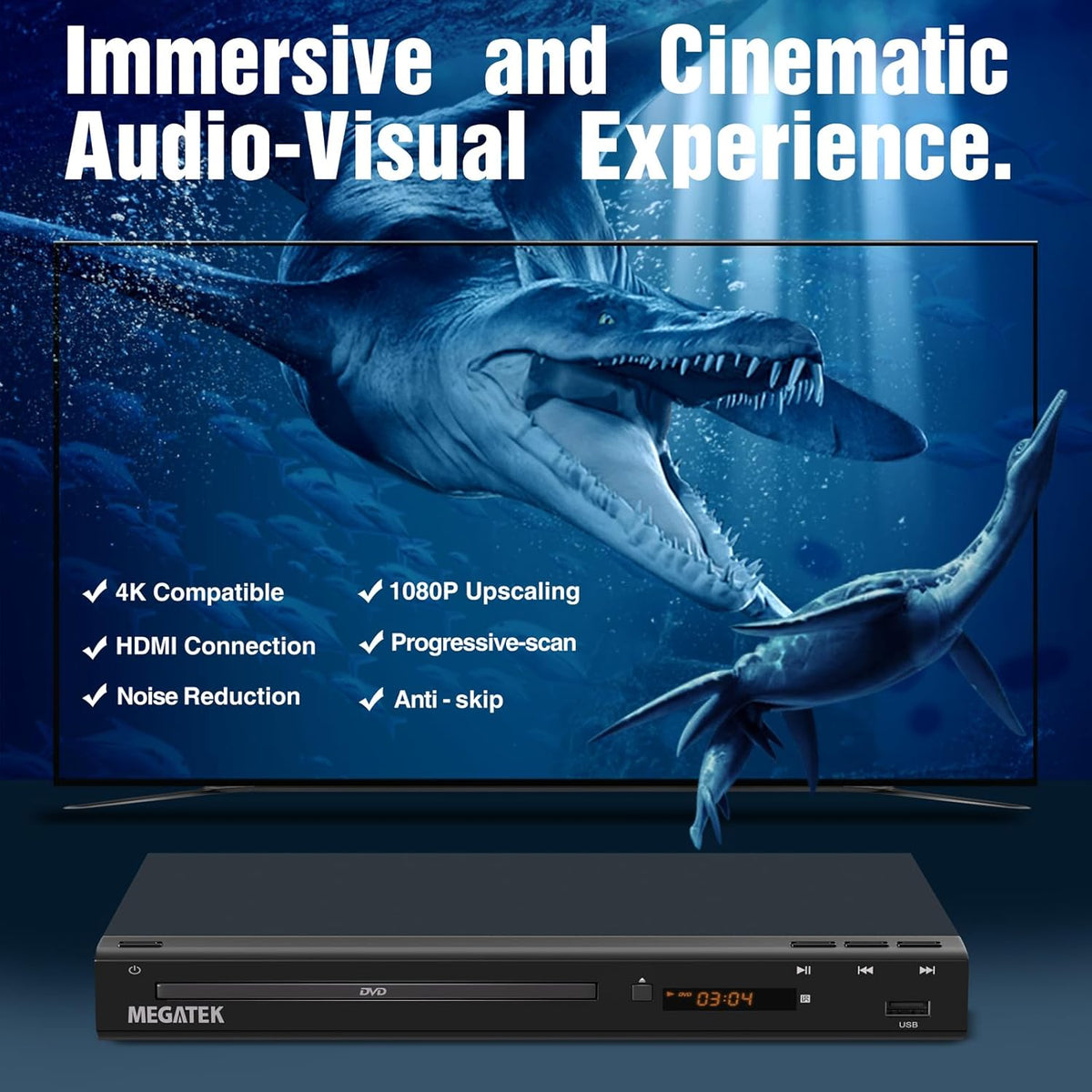 Region-Free DVD Player with HDMI, USB Port, Metal Casing, Remote N9248