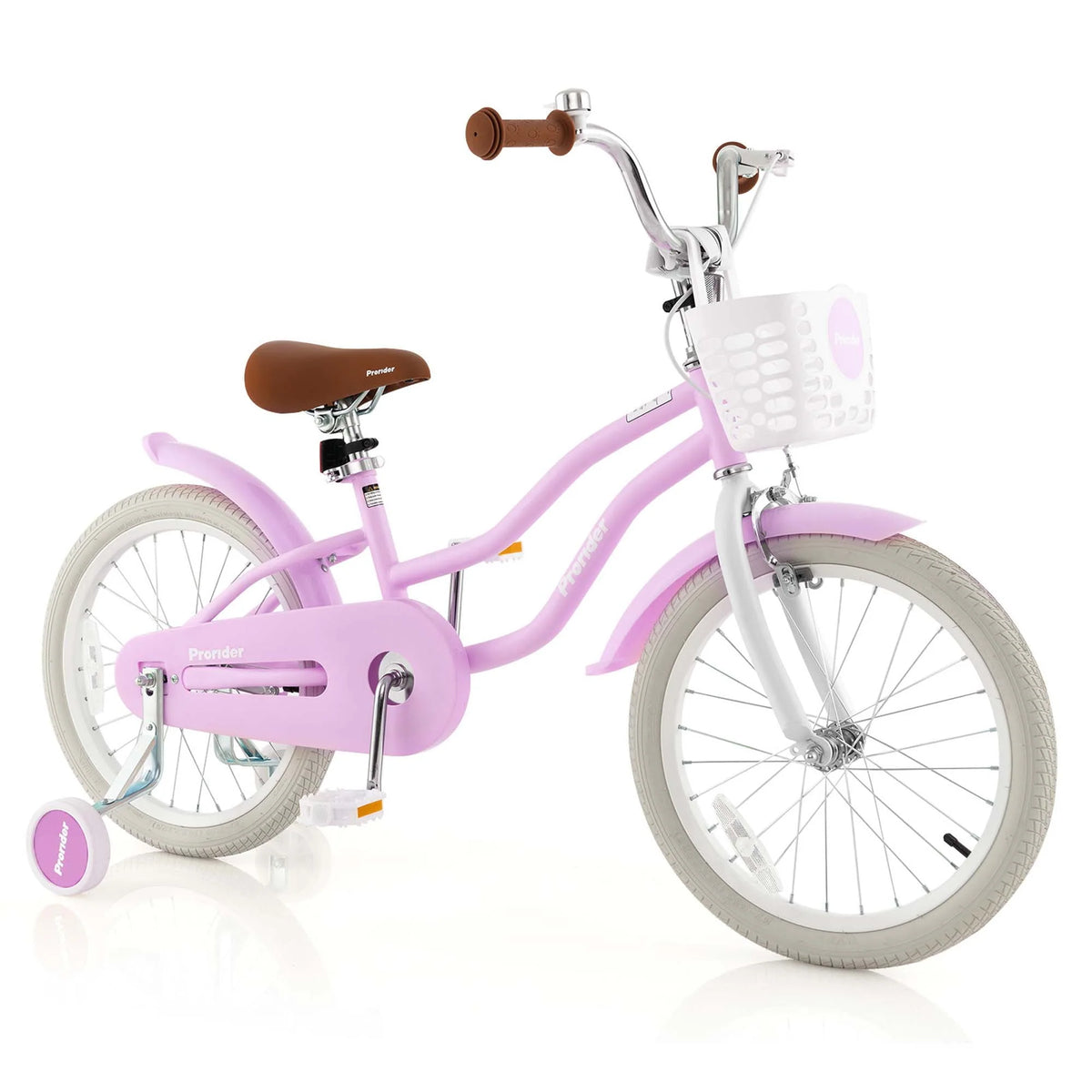 18'' Kids Bike with Training Wheel Kickstand Pink R5728