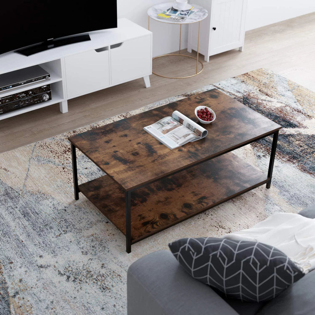 2-Tier Coffee Table with Storage Shelf C340045