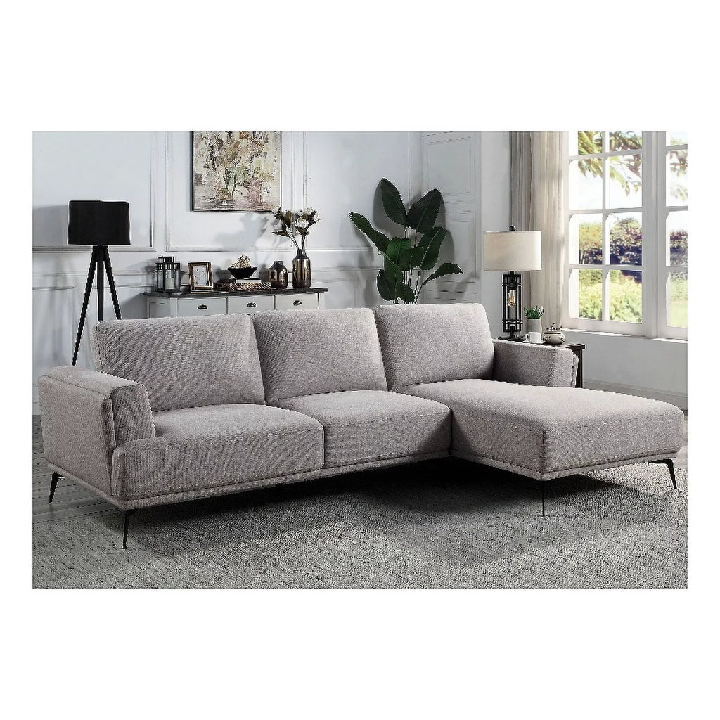 Gray Fabric L-Shaped Sectional W80678