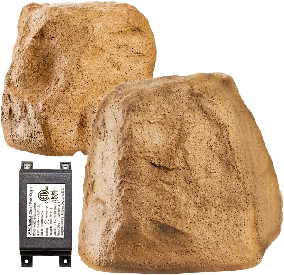 8 Wireless Bluetooth Outdoor Rock Speaker Sandstone Brown Pair IP67 R387898