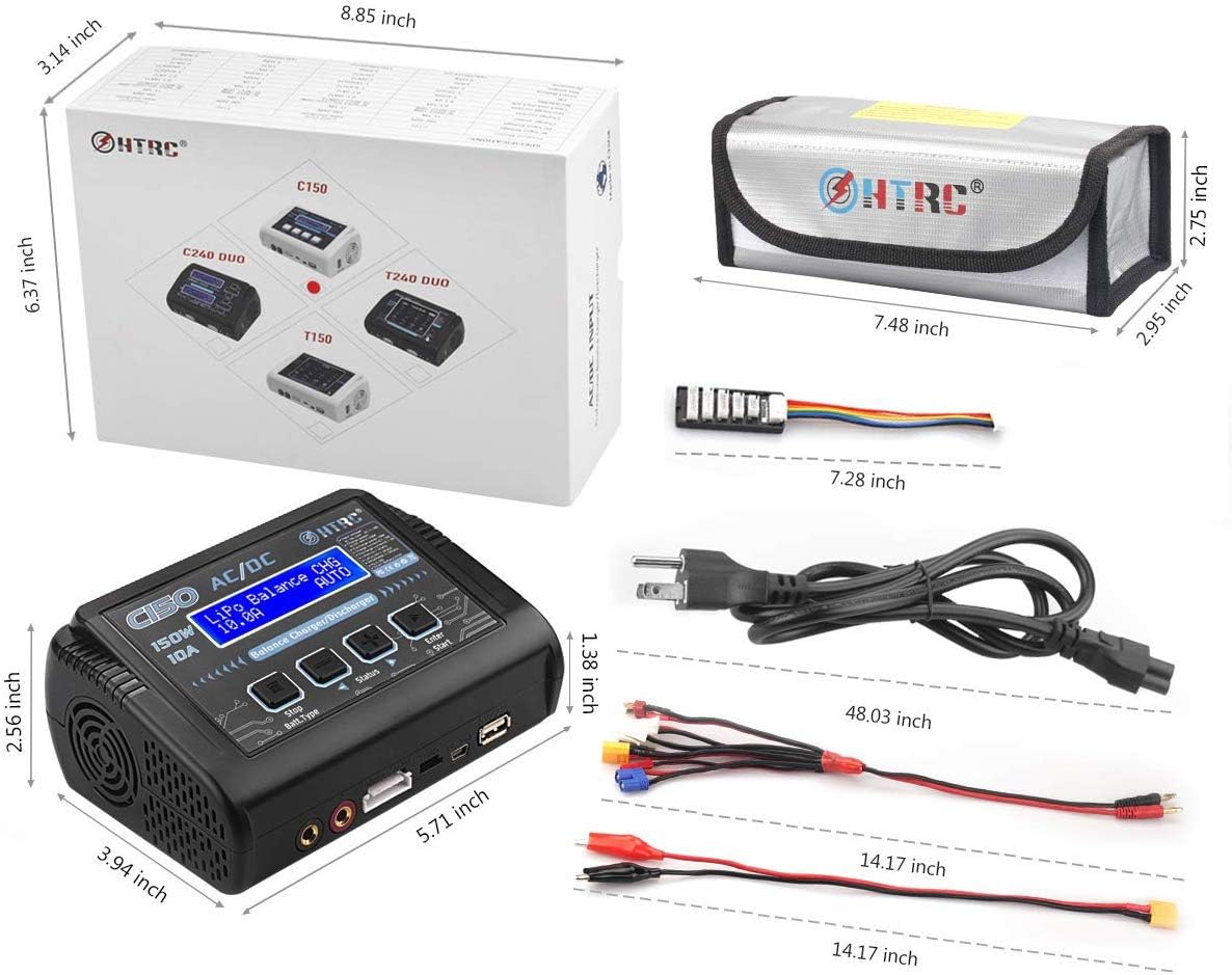150W 10A 1-6S AC/DC LiPo Battery Balance Charger X108341