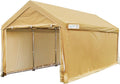 13'X20' Heavy Duty Car Canopy with Reinforced Ground Bars-Beige U3524
