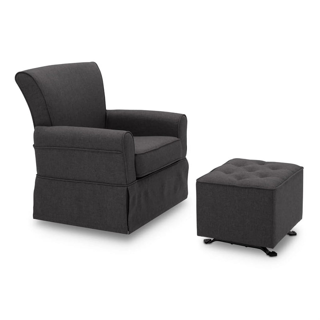 Charcoal Fabric Upholstered Swivel Glider Rocker Chair G18880