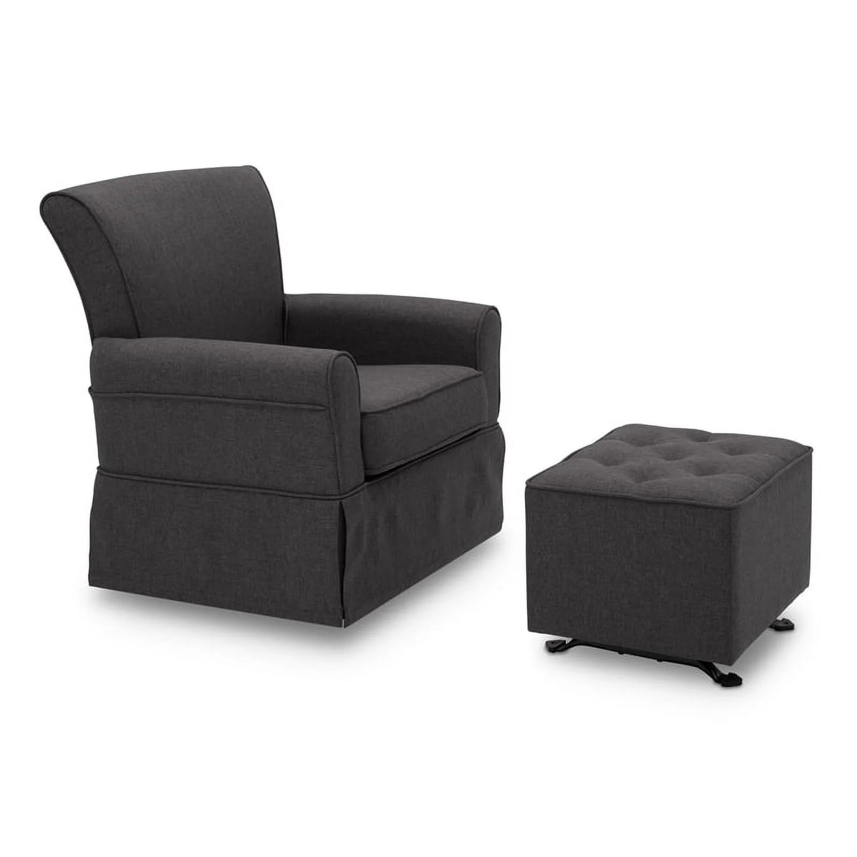 Charcoal Fabric Upholstered Swivel Glider Rocker Chair G18880