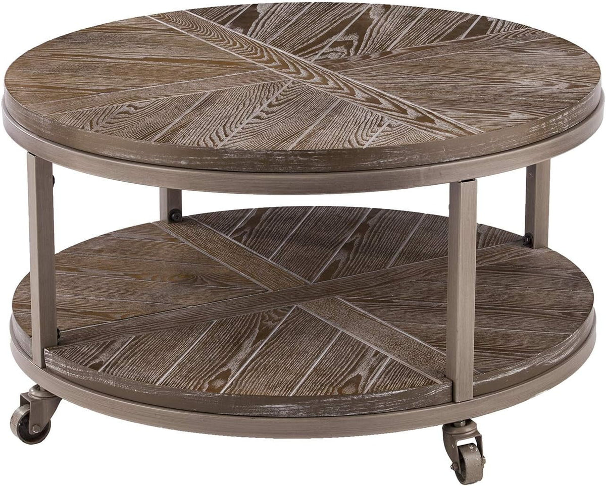 Round Industrial Coffee Table F215586