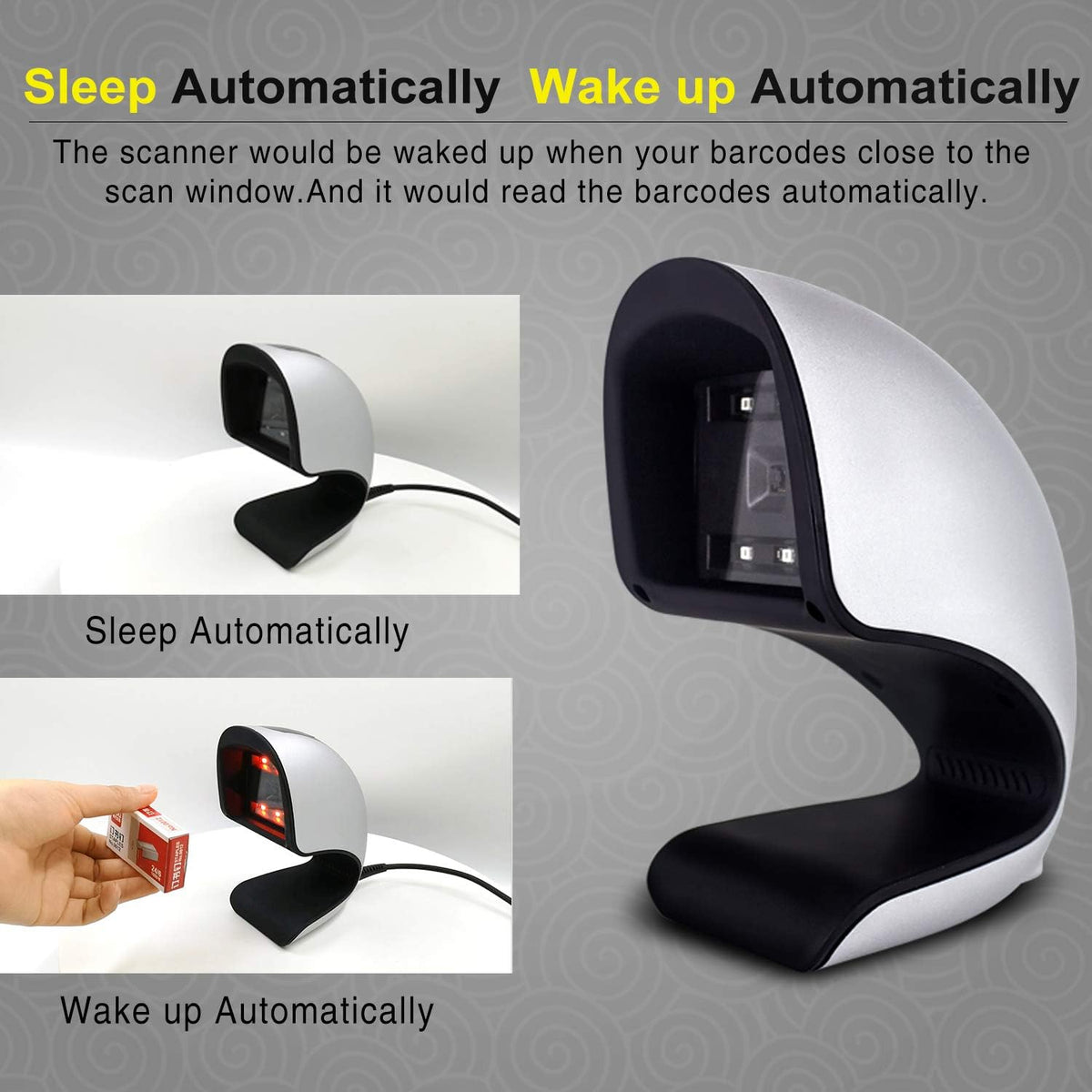 2D Barcode Scanner, Hands-Free USB Barcode Reader, Pack of 2 P633