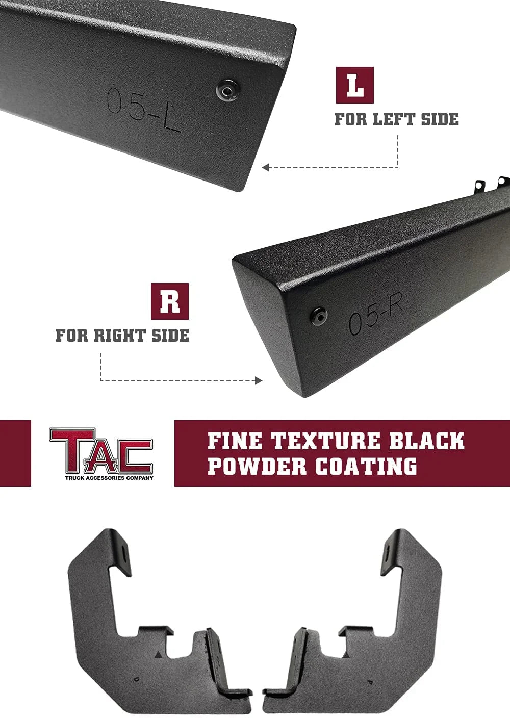 Black 4" Drop Side Steps Nerf Bars for Crew Cab Truck (2pcs) D520