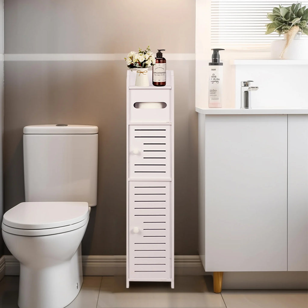 White Freestanding Bathroom Storage Shelf F2426
