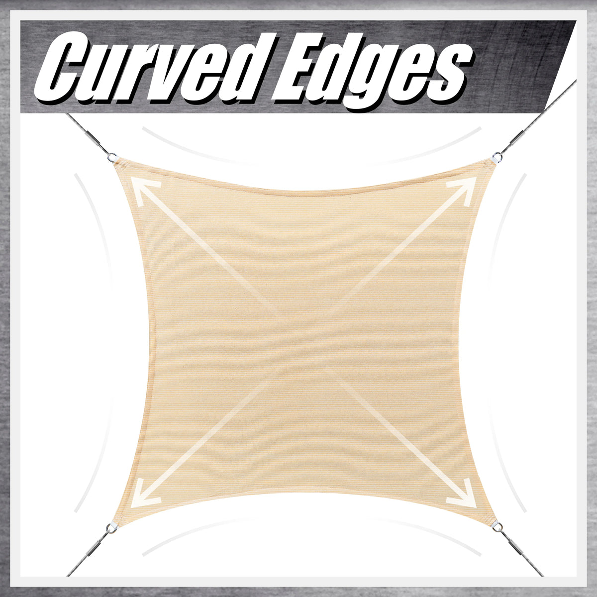 6' x 12' Rectangle Gray Sun Shade Sail Canopy I102019