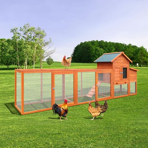 Large Wooden Chicken Coop with Run and Nesting Box G6429