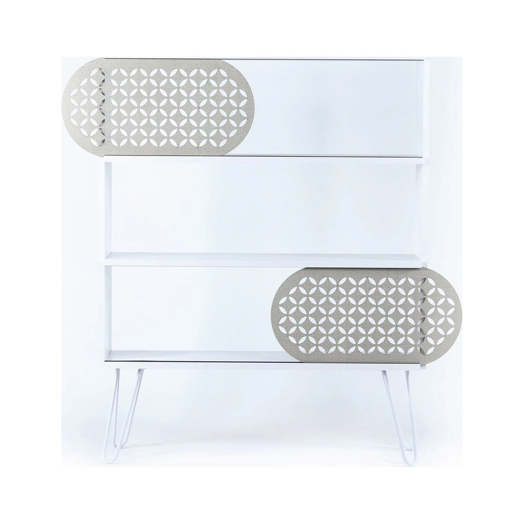 3 Tier White Metal Legs Bookshelf V220169