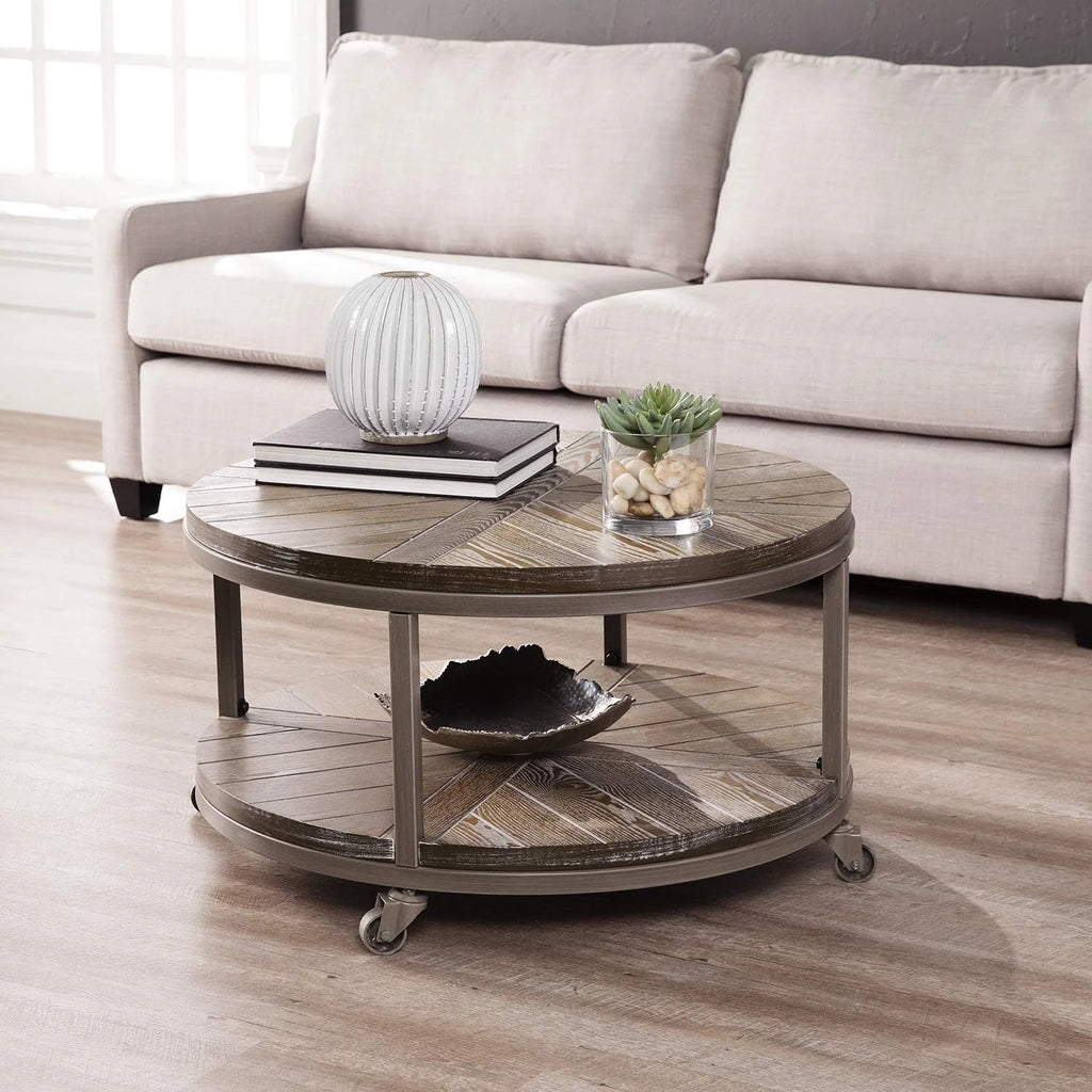 Round Industrial Coffee Table F215586