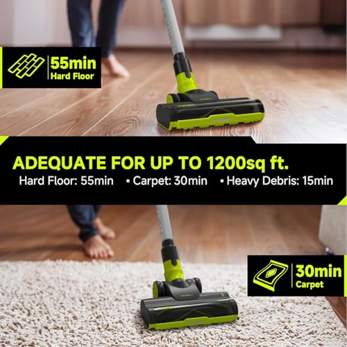 Cordless Vacuum Cleaner, 45Kpa 55 Mins Lightweight Anti-Tangle G246241
