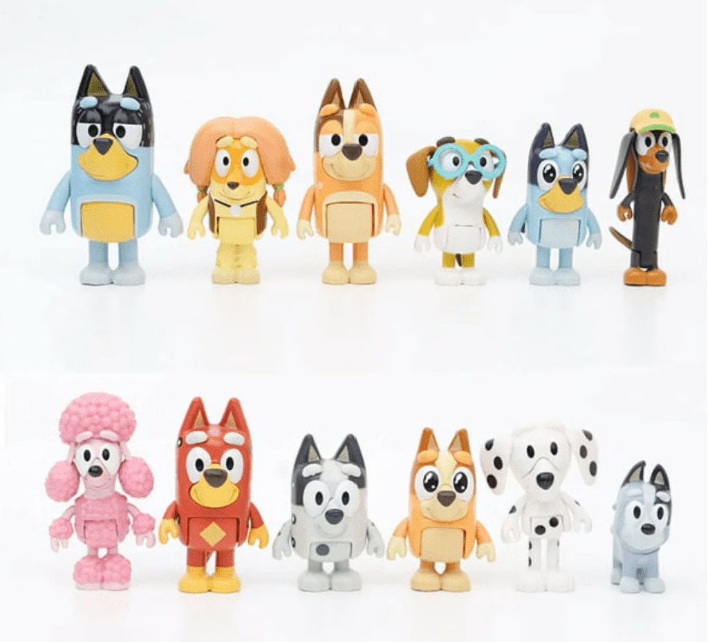 12 PCS Bluey Dog Action Figure Toy Collection L138553