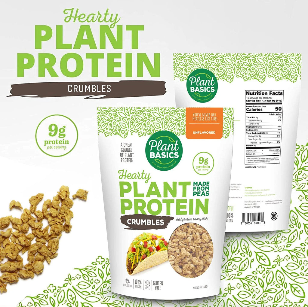 Unflavored Plant Protein Crumbles, 8 oz (Pack of 6) B394