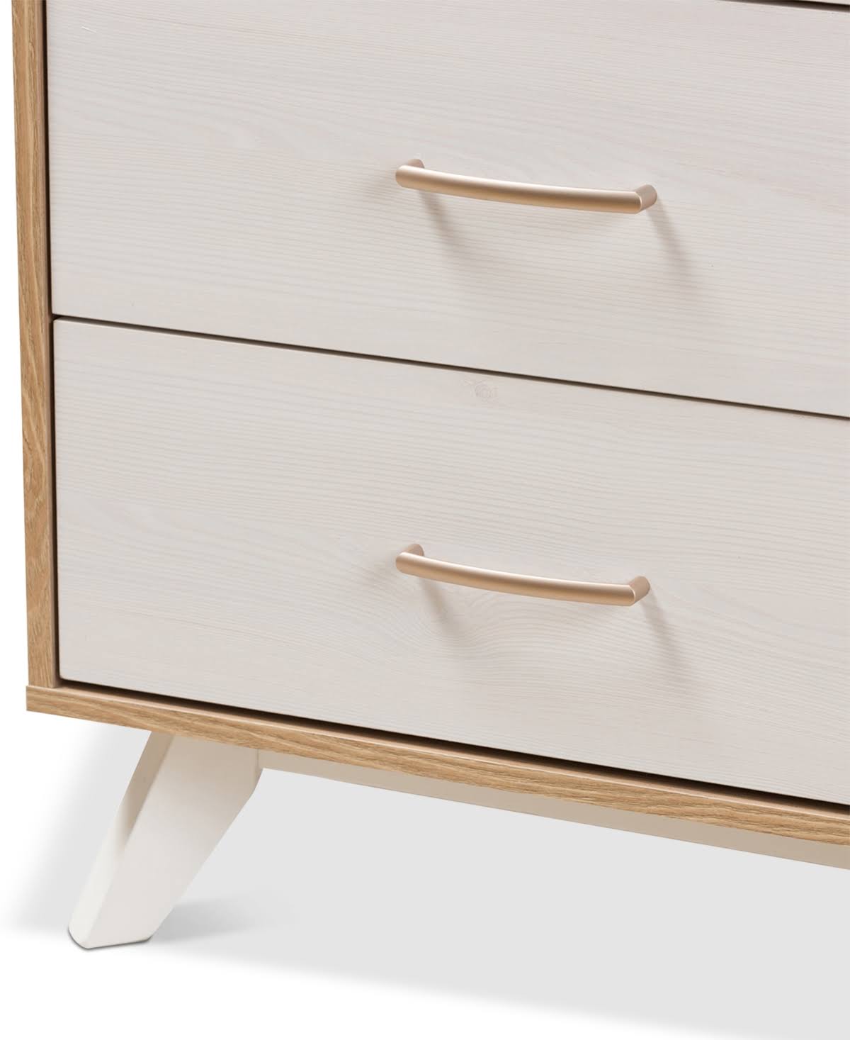 Natural Oak and Whitewashed Wood 4-Drawer Chest J343837