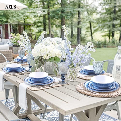 Melamine Dinnerware Set of 12 Pcs, Sage Green Y7872