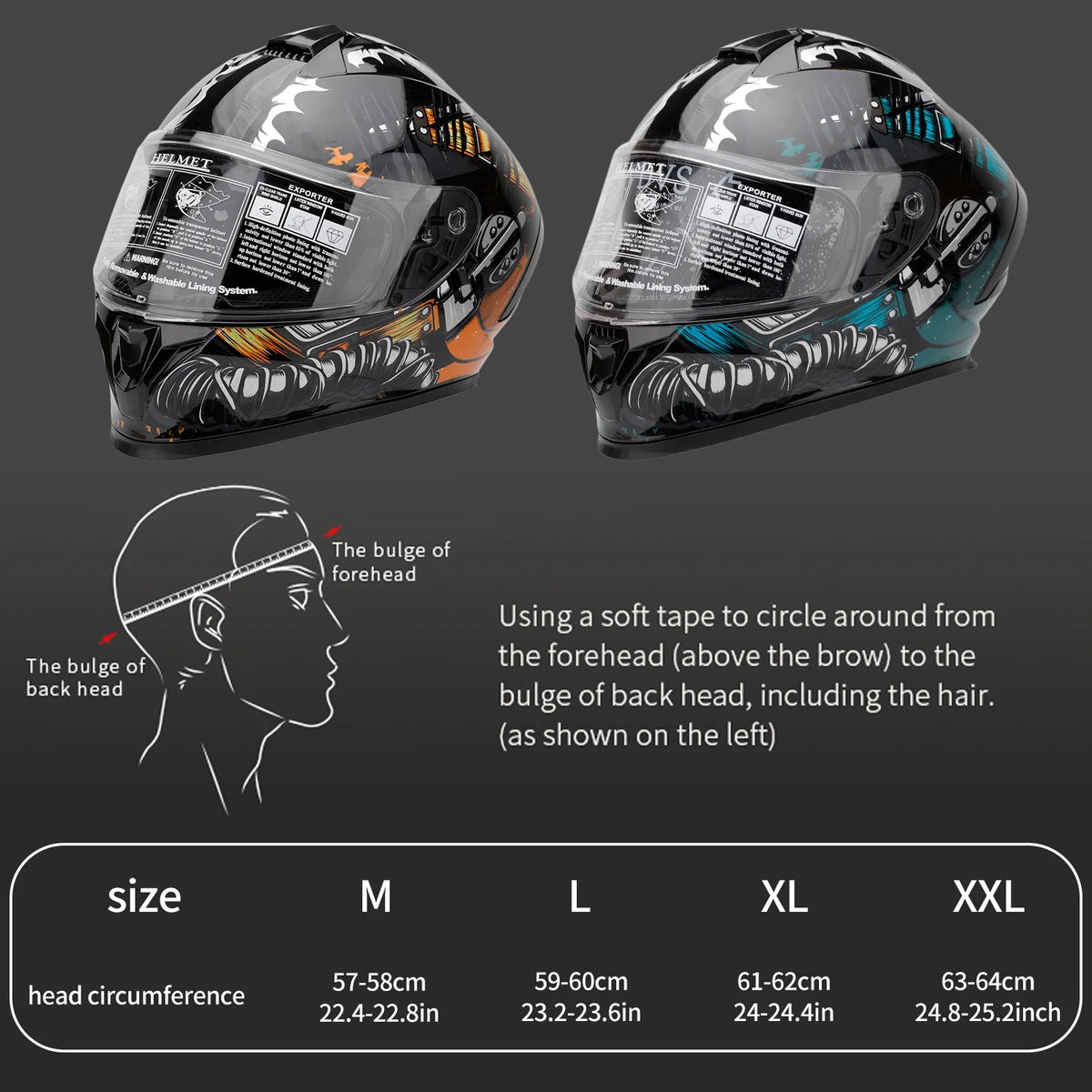 Dual Visor Full Face Flip Motorcycle Helmet I75754