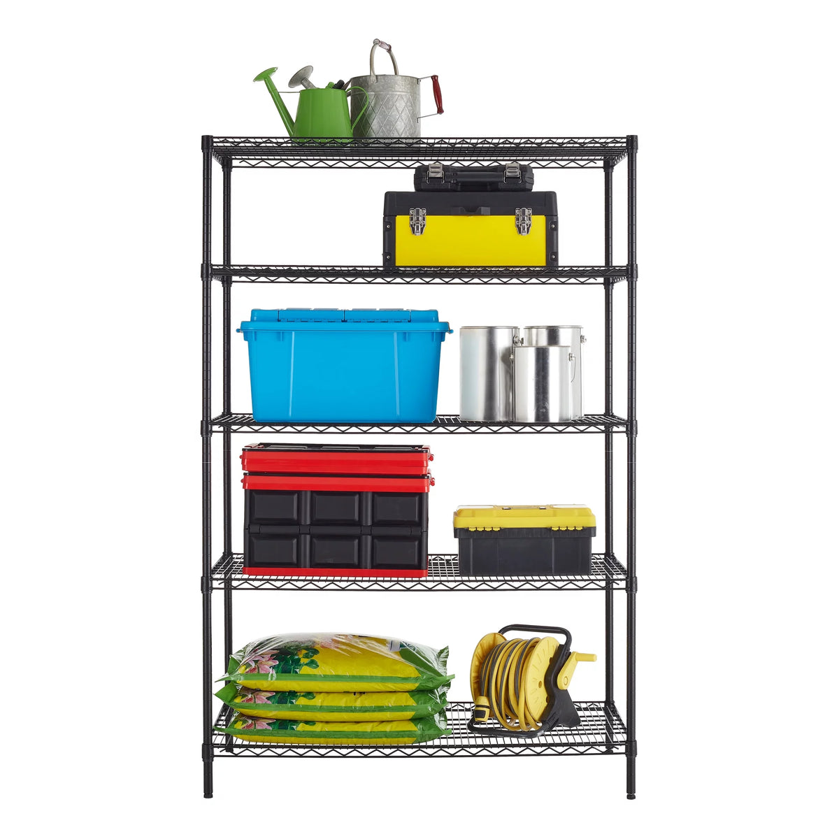 Steel 5-Tier Storage Shelf Unit Black X400748