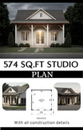 Modern Tiny Studio Plan with construction details C365