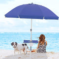 6.5FT SPF50+ Beach Umbrella with Table and Sand Anchor Q42155