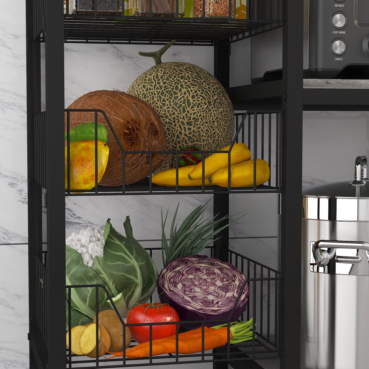 5-Tier Kitchen Bakers Rack with 3 Baskets R29411