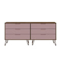 6 Drawer Double Dresser with Metal Legs B54199