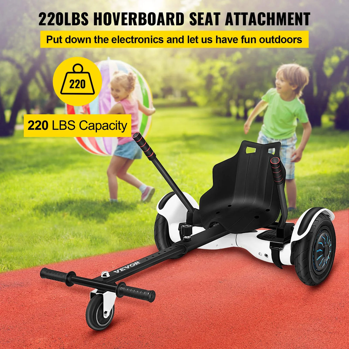 Hoverboard Go Kart Seat Attachment for 6.5" 8" 10" Self Balancing Scooter O321