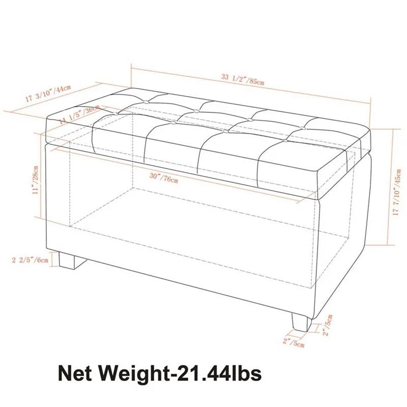 Medium Storage Ottoman Bench U560973