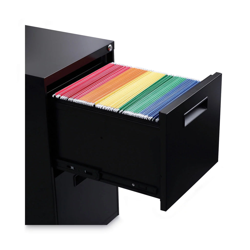 Black Two-Drawer Metal Pedestal File B9202