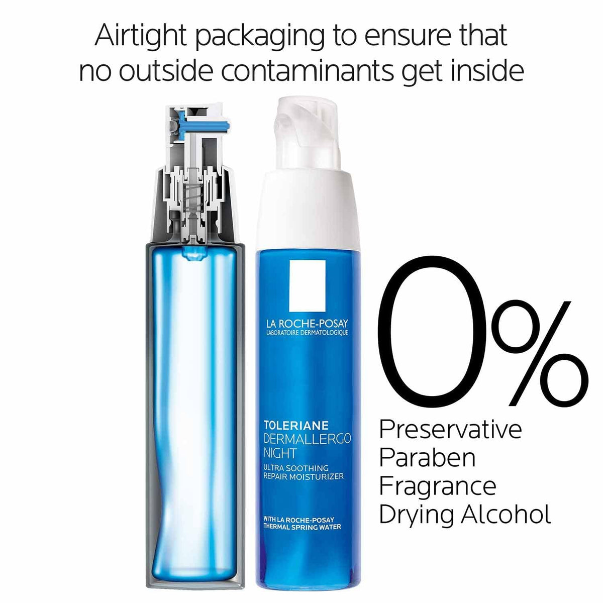 Toleriane Dermallergo Night Cream Intense Soothing Moisturizer with Vitamin E for Sensitive Skin G8069