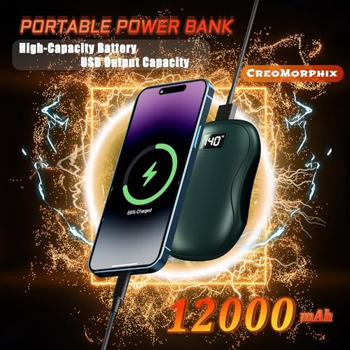 Rechargeable Hand Warmers 2 Pack, 12000mAh Electric Portable Power Bank V245