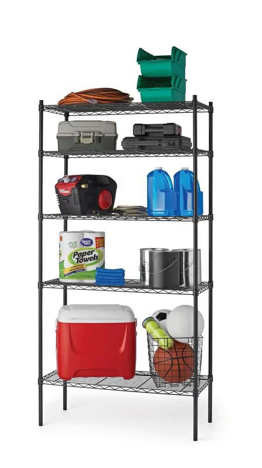 Black Wire 5-Tier 72 H x 36 W x 16 D 1750lb Capacity C717