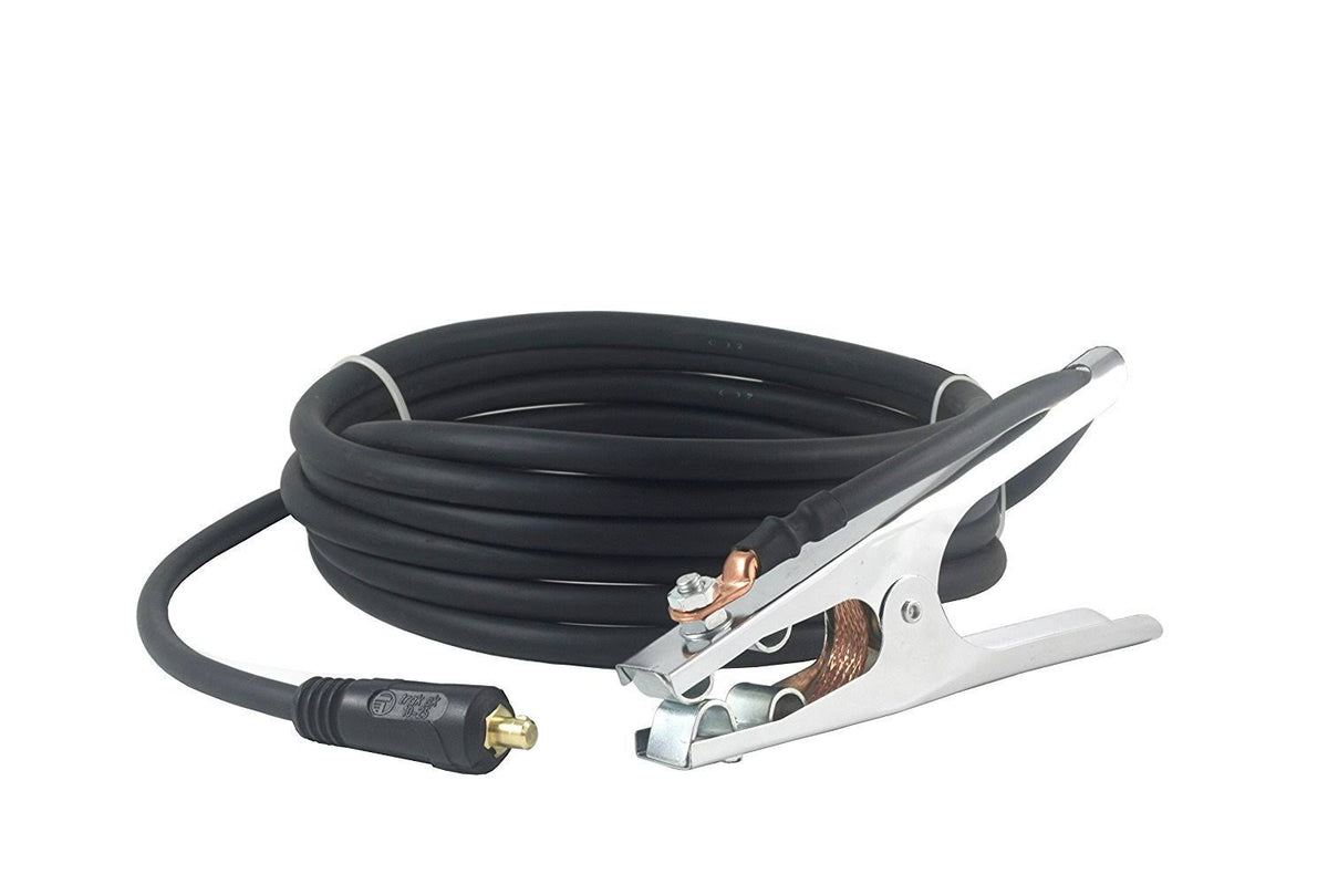200 Amp Welding Ground Clamp Lead Assembly with Dinse Connector and #2 AWG Cable (75 Feet) A576009