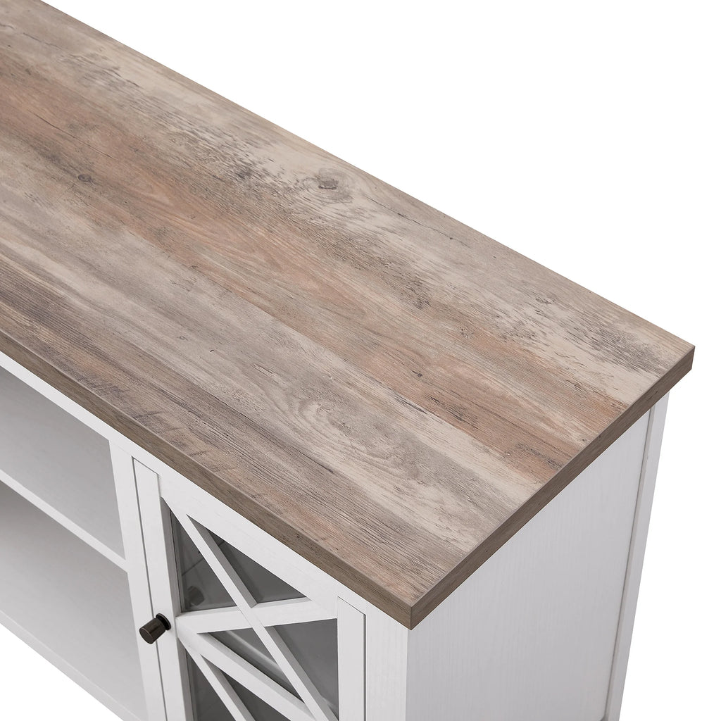 White Gray Oak Rectangular TV Stand E8857