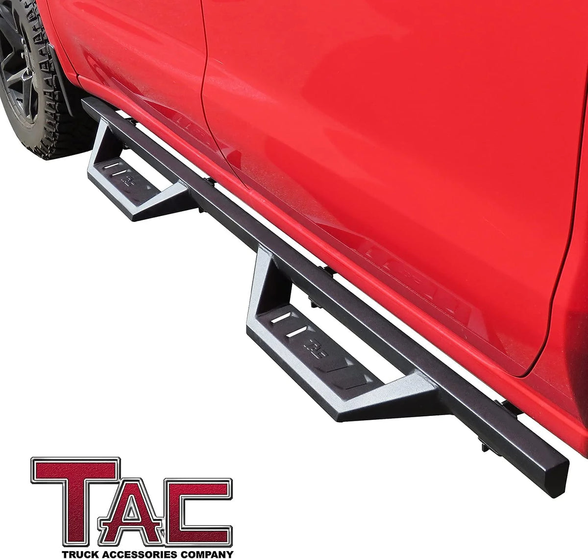 Black 4" Drop Side Steps Nerf Bars for Crew Cab Truck (2pcs) D520