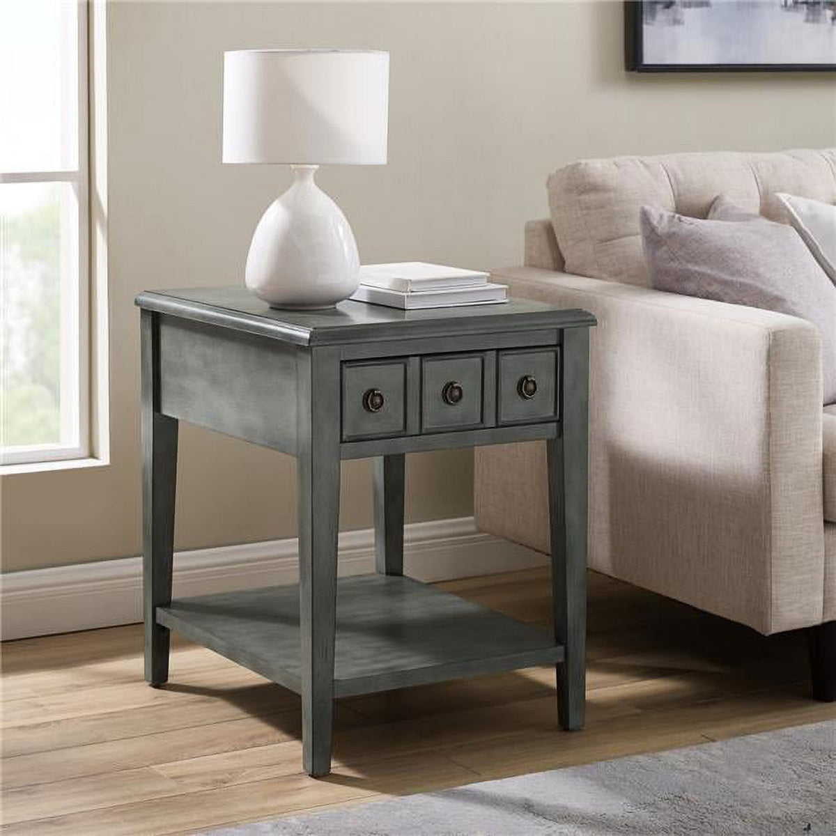 Gray Side Accent Table T46938