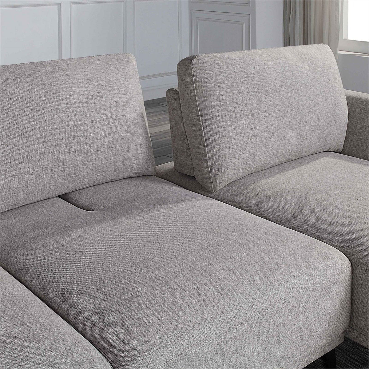 Gray Fabric L-Shaped Sectional W80678