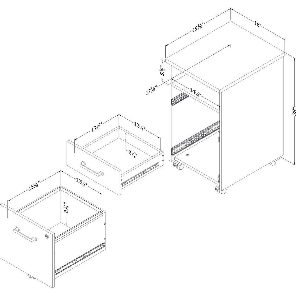 2-Drawer Mobile File Cabinet A70200