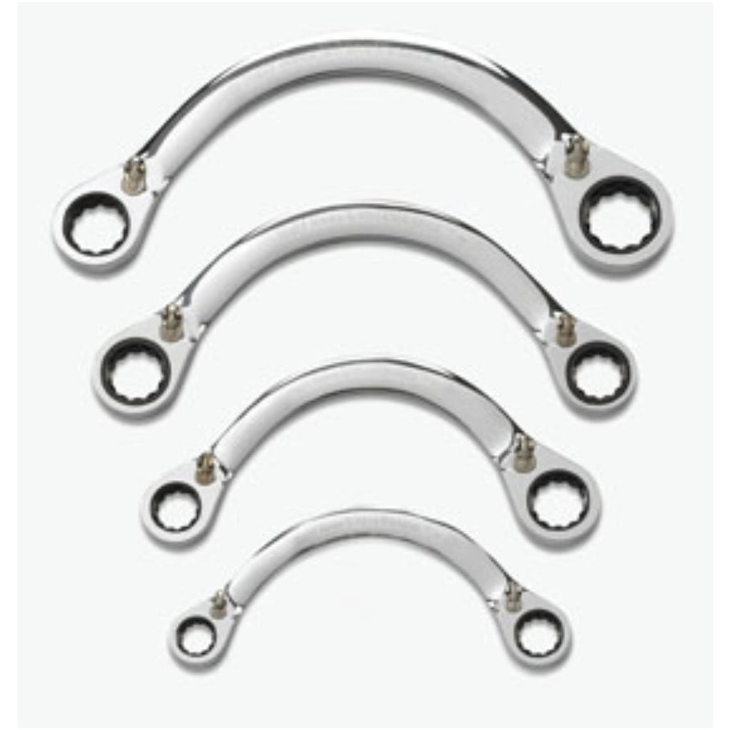 SAE Half Moon Reversible Double Box Ratcheting Wrench Set (4-Piece) N628