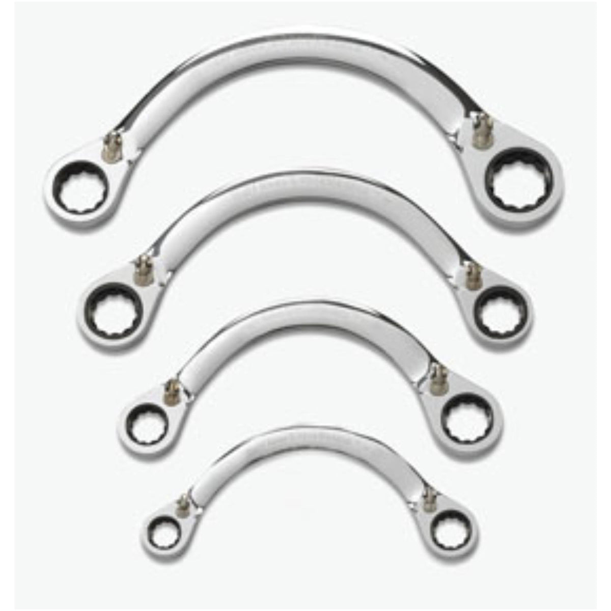 SAE Half Moon Reversible Double Box Ratcheting Wrench Set (4-Piece) N628