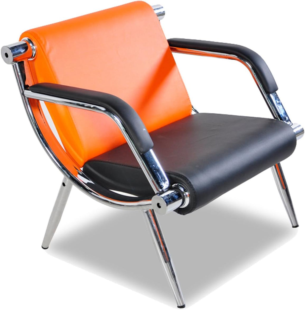 Orange And Black PU Leather Reception Chair T286